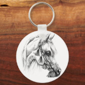 Horse drawing sketch art handmade キーホルダー (正面)