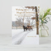 Horse Drawn Carriage w/lights In The Snow Design シーズンカード (スタンド正面)