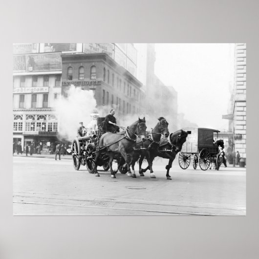 Horse Drawn Fire Engine, early 1900s ポスター (正面)