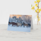 Horse Drive in Winter on Hideout Ranch カード (黄色い花)