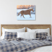 Horse Drive in Winter on Hideout Ranch キャンバスプリント (インサイチュ (寝室))