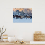 Horse Drive in Winter on Hideout Ranch ポスター (キッチン)