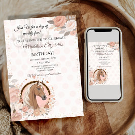 Horse Elegant Birthday 招待状