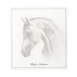 Horse Equestrian Lusitano Elegant Custom Name ノートパッド