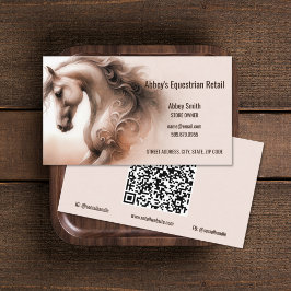 Horse Equestrian QR Code Business Card 名刺
