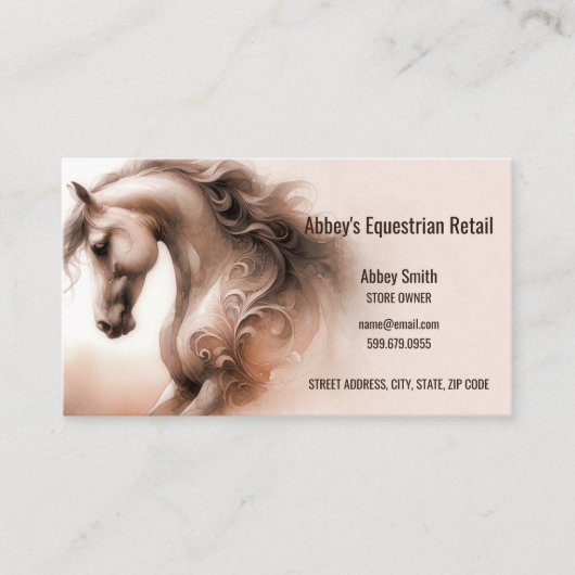 Horse Equestrian QR Code Business Card 名刺 (正面)