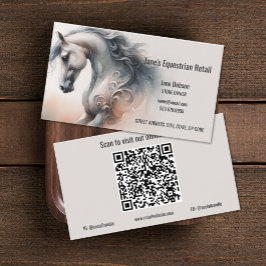 Horse Equestrian QR Code Business Cards 名刺
