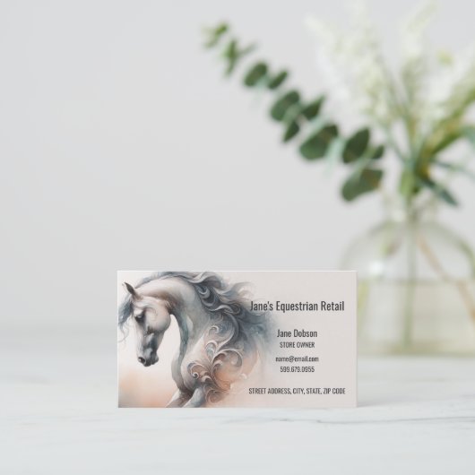 Horse Equestrian QR Code Business Cards 名刺 (スタンド正面)