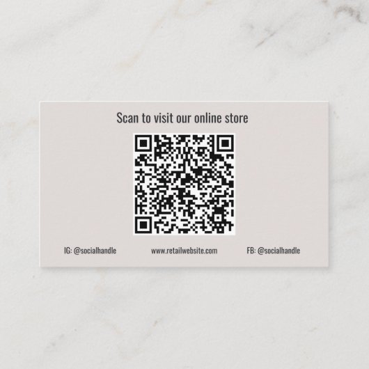 Horse Equestrian QR Code Business Cards 名刺 (裏面)