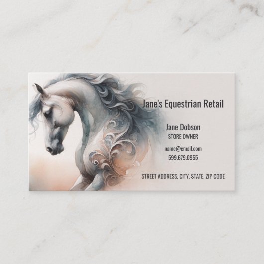 Horse Equestrian QR Code Business Cards 名刺 (正面)