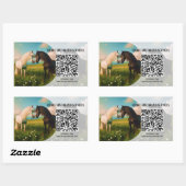 Horse Equine Business Stickers with QR Code 長方形シール (シート)