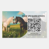 Horse Equine Business Stickers with QR Code 長方形シール (正面)