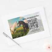 Horse Equine Business Stickers with QR Code 長方形シール (封筒)