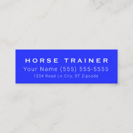Horse Equine Minimal Royal Blue Business Card スキニー名刺
