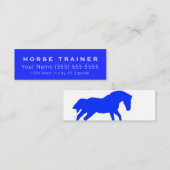 Horse Equine Minimal Royal Blue Business Card スキニー名刺 (正面/裏面)