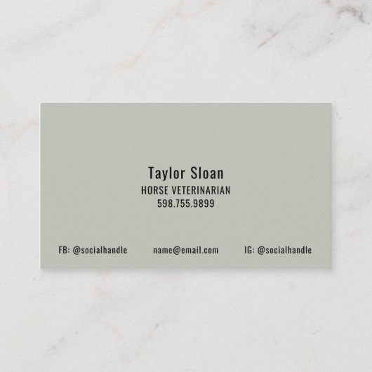 Horse Equine QR Code Business Cards 名刺 (裏面)