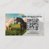 Horse Equine QR Code Business Cards 名刺 (正面)