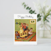 Horse Escapade Happy Birthday From a Cat Cavalry ポストカード (スタンド正面)