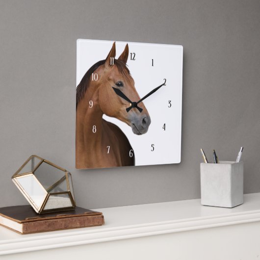 Horse face スクエア壁時計 (オフィス)