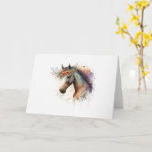 Horse face with flower wreath                      カード (黄色い花)