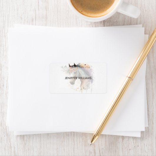 Horse face with flower wreath         ラベル (インサイチュ)