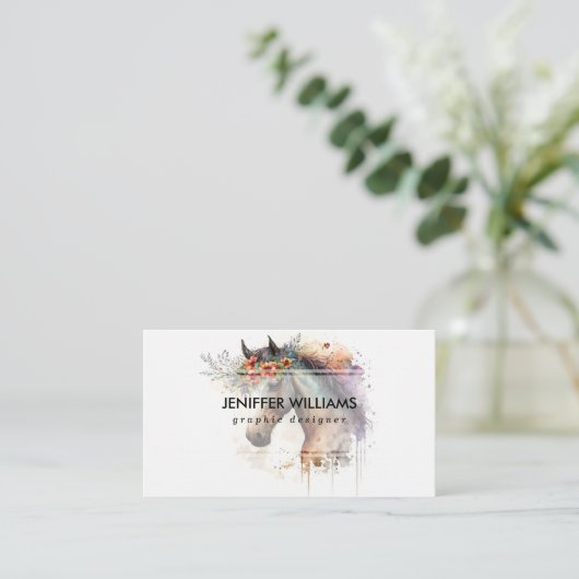 Horse face with flower wreath                      名刺 (スタンド正面)