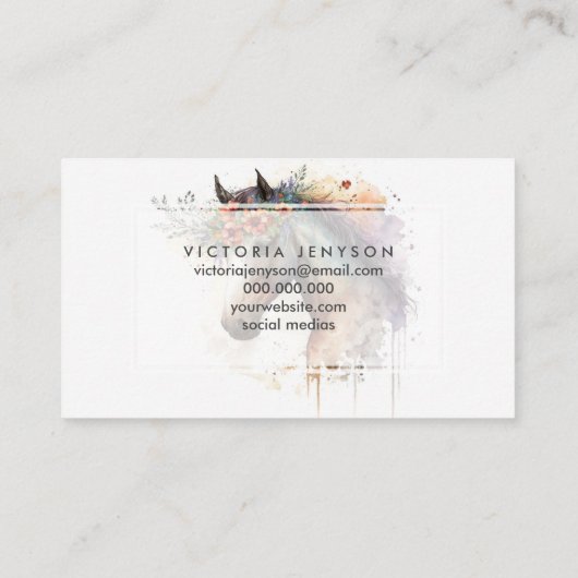 Horse face with flower wreath                      名刺 (裏面)