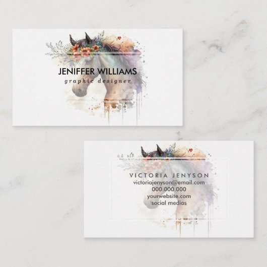 Horse face with flower wreath                      名刺 (正面/裏面)