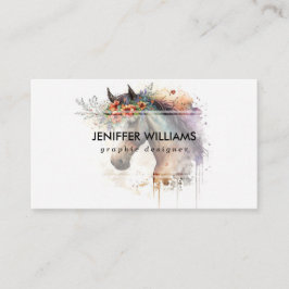 Horse face with flower wreath                      名刺