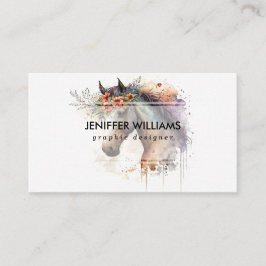 Horse face with flower wreath                      名刺 (正面)