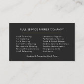 Horse Farrier Blacksmith 名刺 (裏面)