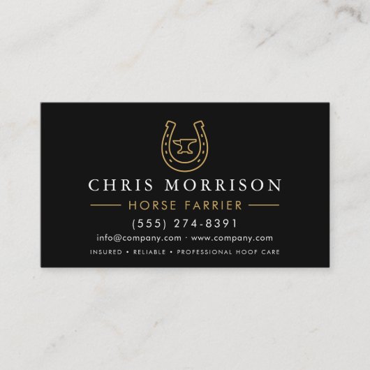 Horse Farrier QR Code 名刺 (正面)