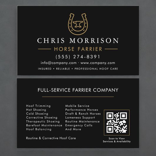 Horse Farrier QR Code 名刺