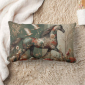 Horse Floral Harlequin Decor Cushion ランバークッション (ブランケット)