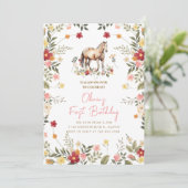 Horse Gallop on Girl 1st Birthday  招待状 (スタンド正面)