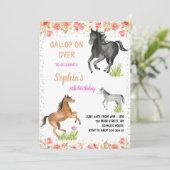 Horse Gallop on Over Girl Birthdayパーティー 招待状 (スタンド正面)