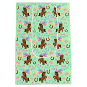 Horse Gift Bag in Green ミディアムペーパーバッグ (裏面)