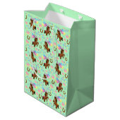 Horse Gift Bag in Green ミディアムペーパーバッグ (裏面アングル)