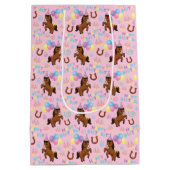 Horse Gift Bag in Pink ミディアムペーパーバッグ (裏面)