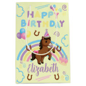 Horse Gift Bag in Yellow ミディアムペーパーバッグ (正面)