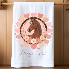 Horse Girl Valentine キッチンタオル
