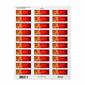 Horse Gold Foil Red Chinese Lunar New Year 2026 ラベル (フルシート)