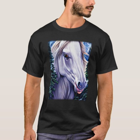 Horse graphic animal motif riding a with print hor tシャツ (正面)