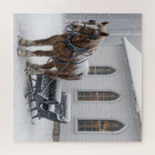 Horse Harnessed to a Sleigh By a Church ジグソーパズル (横)