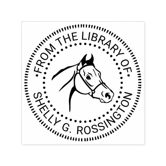 Horse Head "From the Library of" 本の名前 NT セルフインキングスタンプ (デザイン)