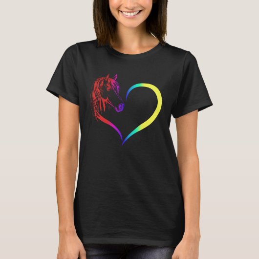 Horse head with Heart for Horse Riders and Equestr Tシャツ (正面)
