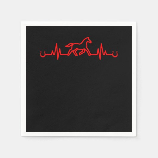 Horse Heartbeat Horseshoe Stable Equestrian Gift スタンダードカクテルナプキン (正面)