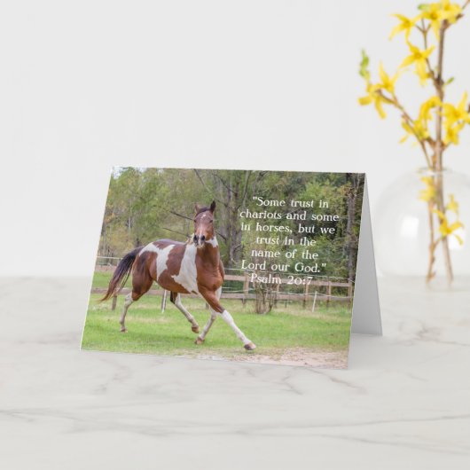 Horse in Field Greeting Card カード (黄色い花)