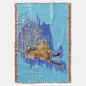 Horse in Motion Abstract Digital Art Throw Blanket スローブランケット (正面縦)
