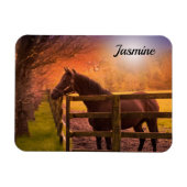 Horse in Paddock Personalized マグネット (横)